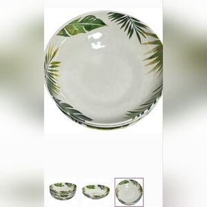 4 Tommy Bahama Salad Pasta bowls Palm Leaf Melamine Tropical set 9” New